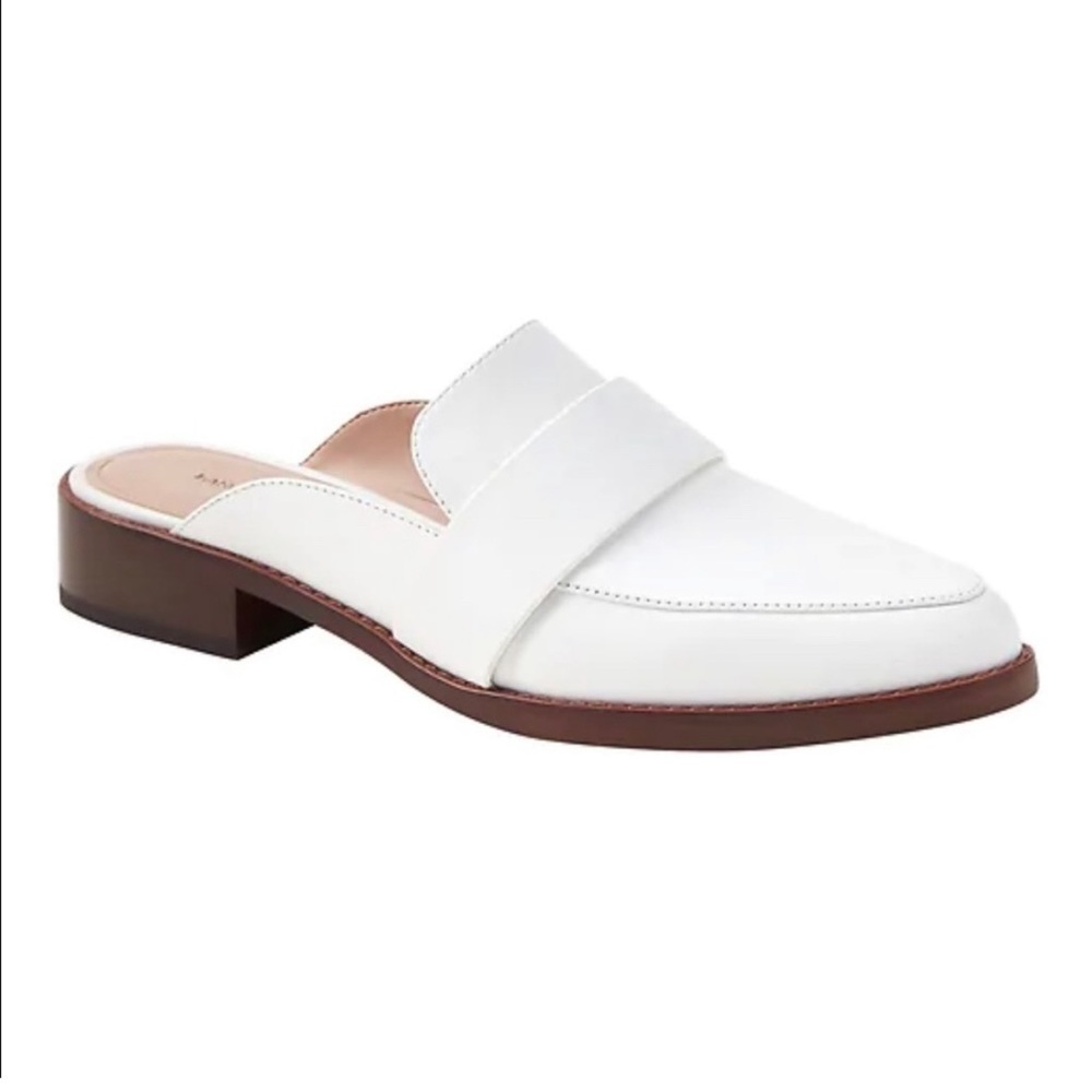 Banana Republic white loafer mules 6.5 nwot
